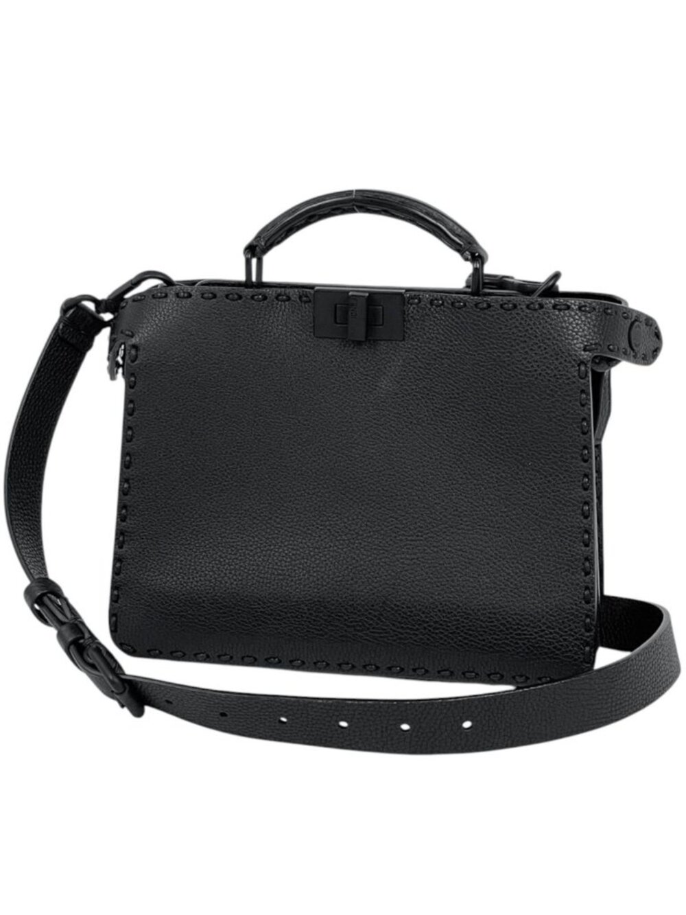 Fendi Handbag Selleria Peekaboo ISeeU Small Leather Black